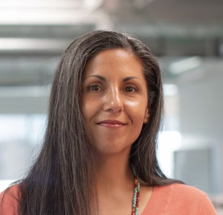 Woman with long brown hair